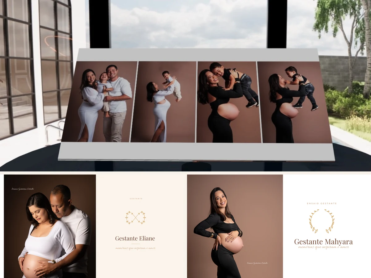 Álbum físico com capa fotográfica personalizada — exemplos reais de capas de ensaios entregues